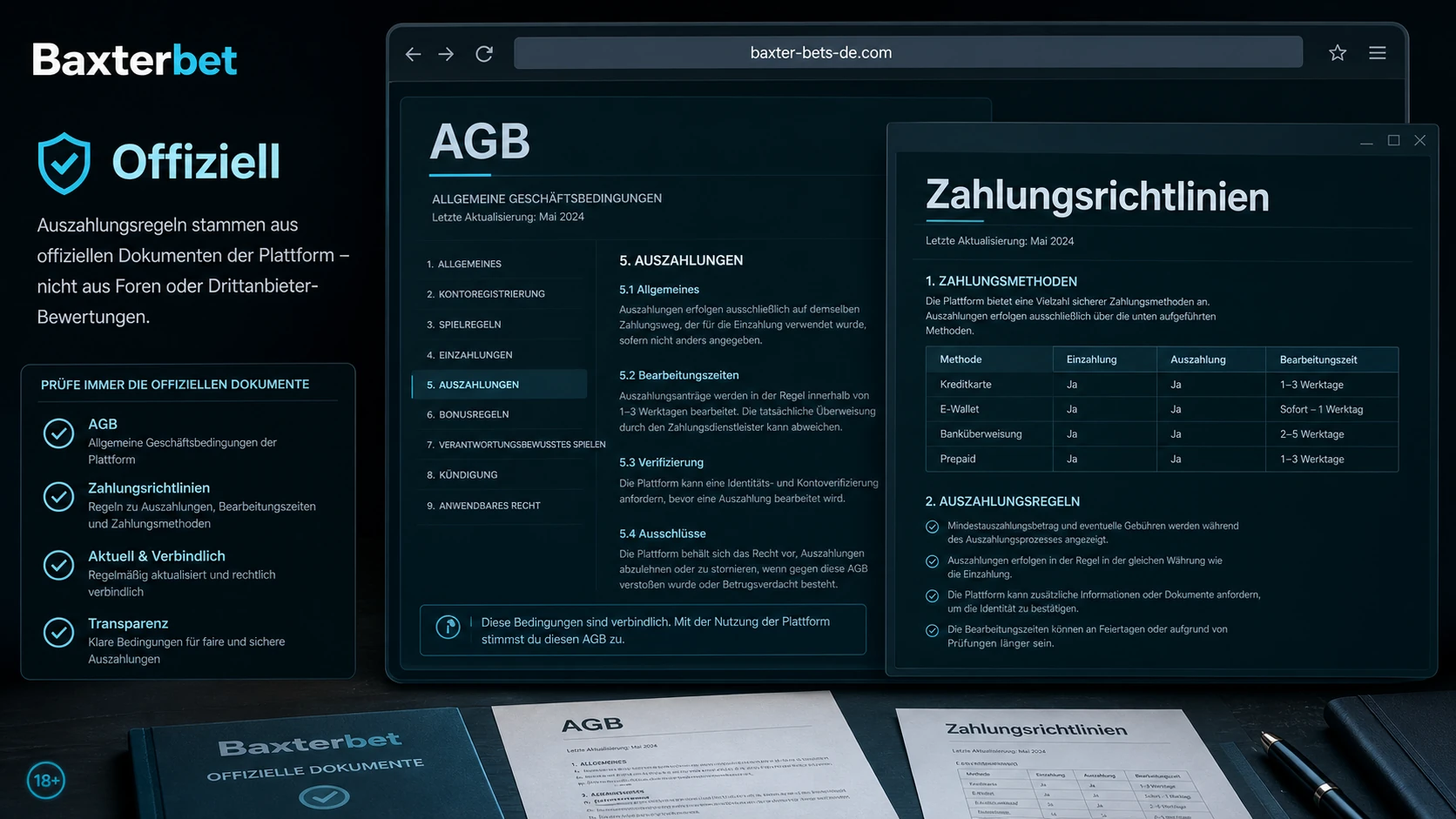 Auszahlung nur über offizielle Bedingungen prüfen