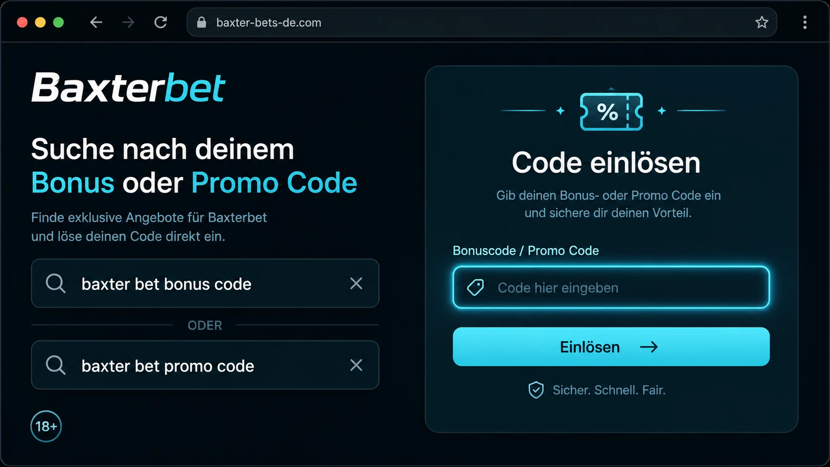 Baxter Bet Bonus Code und Baxter Bet Promo Code als Schreibvariante