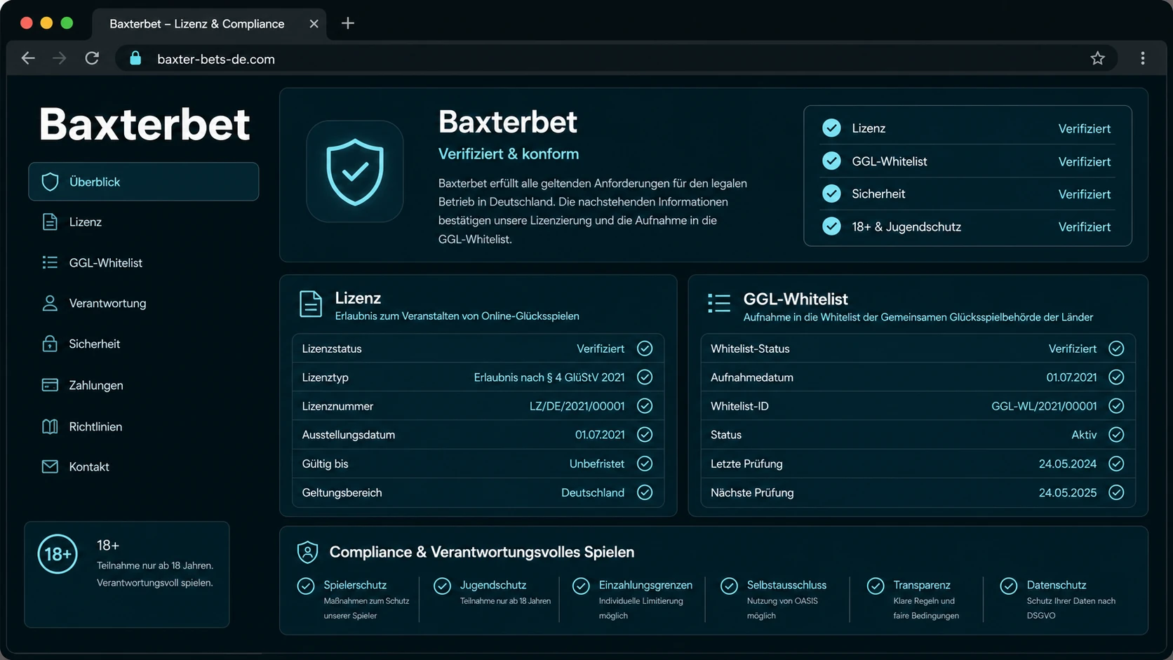 Lizenz und GGL Whitelist für Deutschland